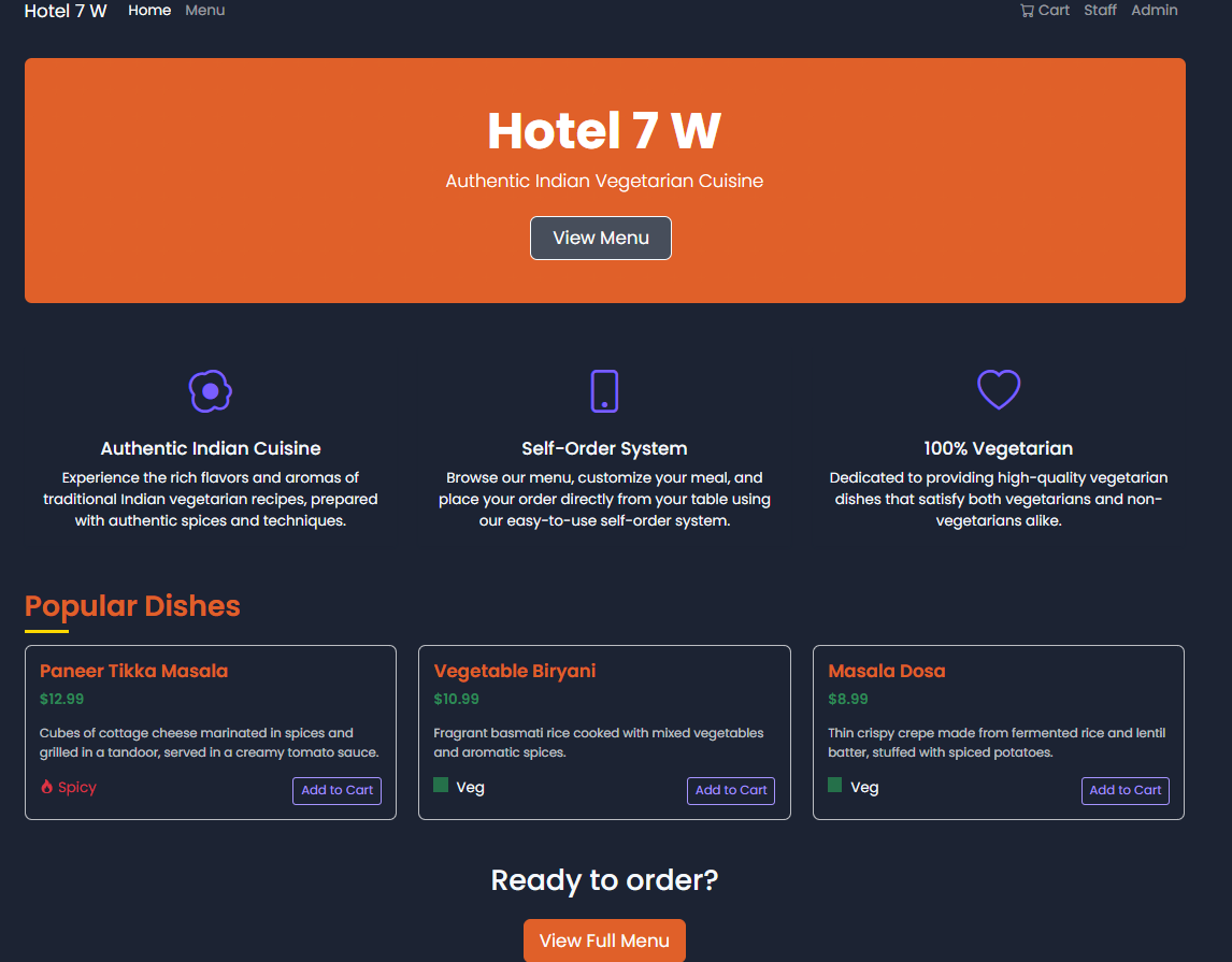 Booking Project: restraunt_menu_system